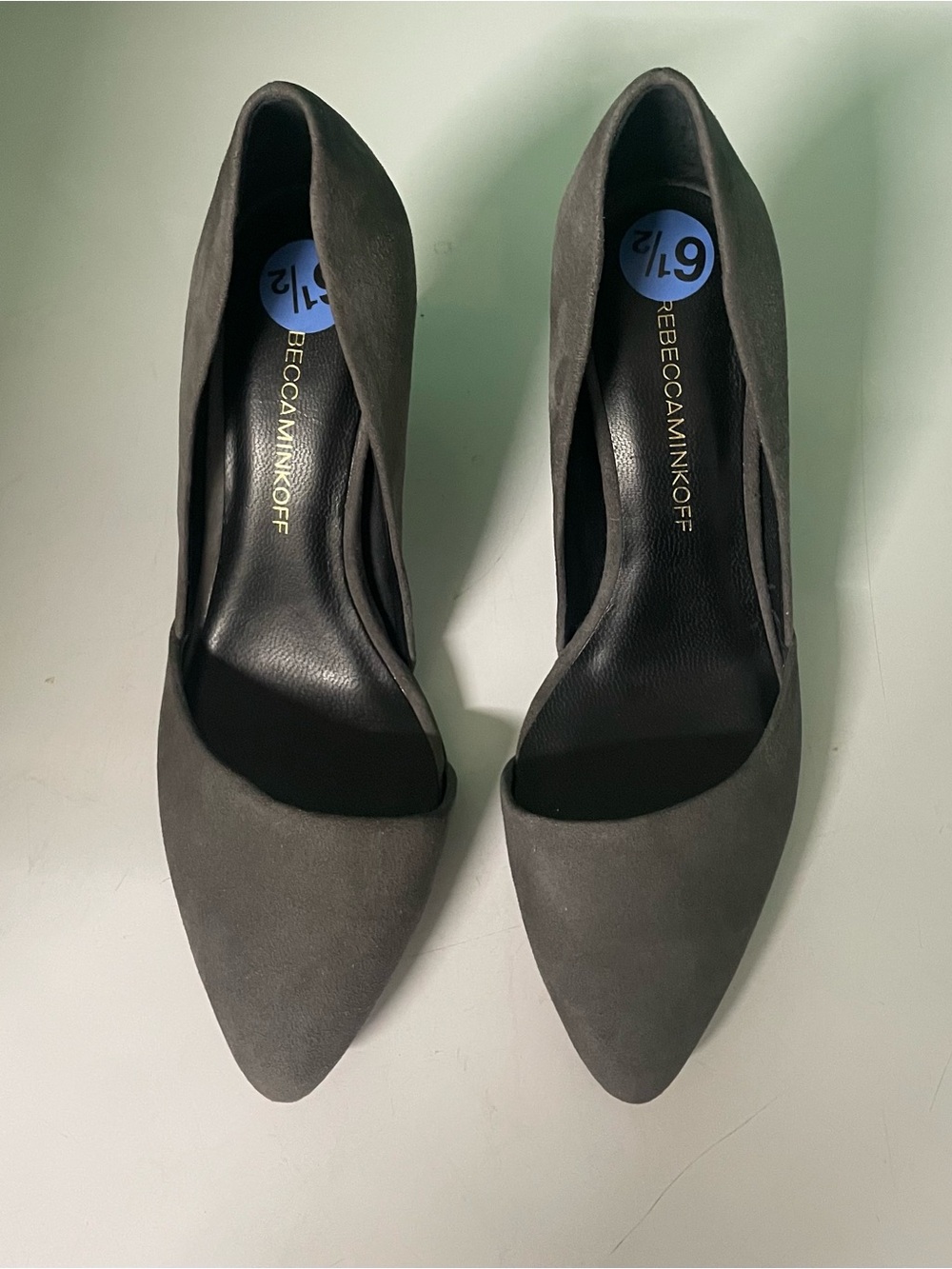 Rebecca Minkoff Charcoal Pointed-Toe Suede Heels